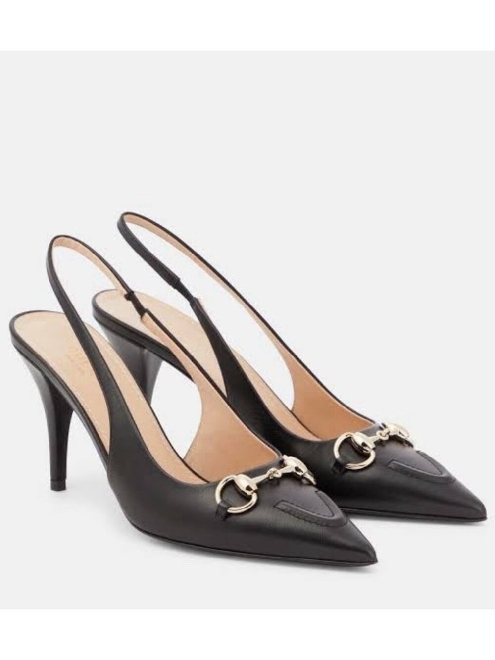 NEW Malaga Kid Horsebit Erin 105mm Slingback Pumps 40 Black